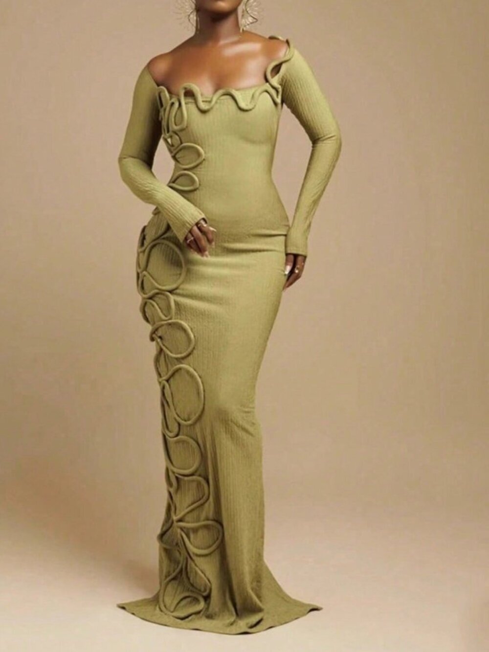Olive Green Elegant Women's Green Birthday Dresses